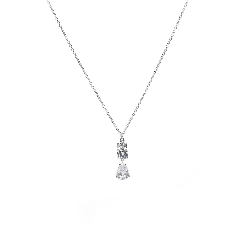 铜合金锆石项链 人鱼泪水钻饰品项链 G01321