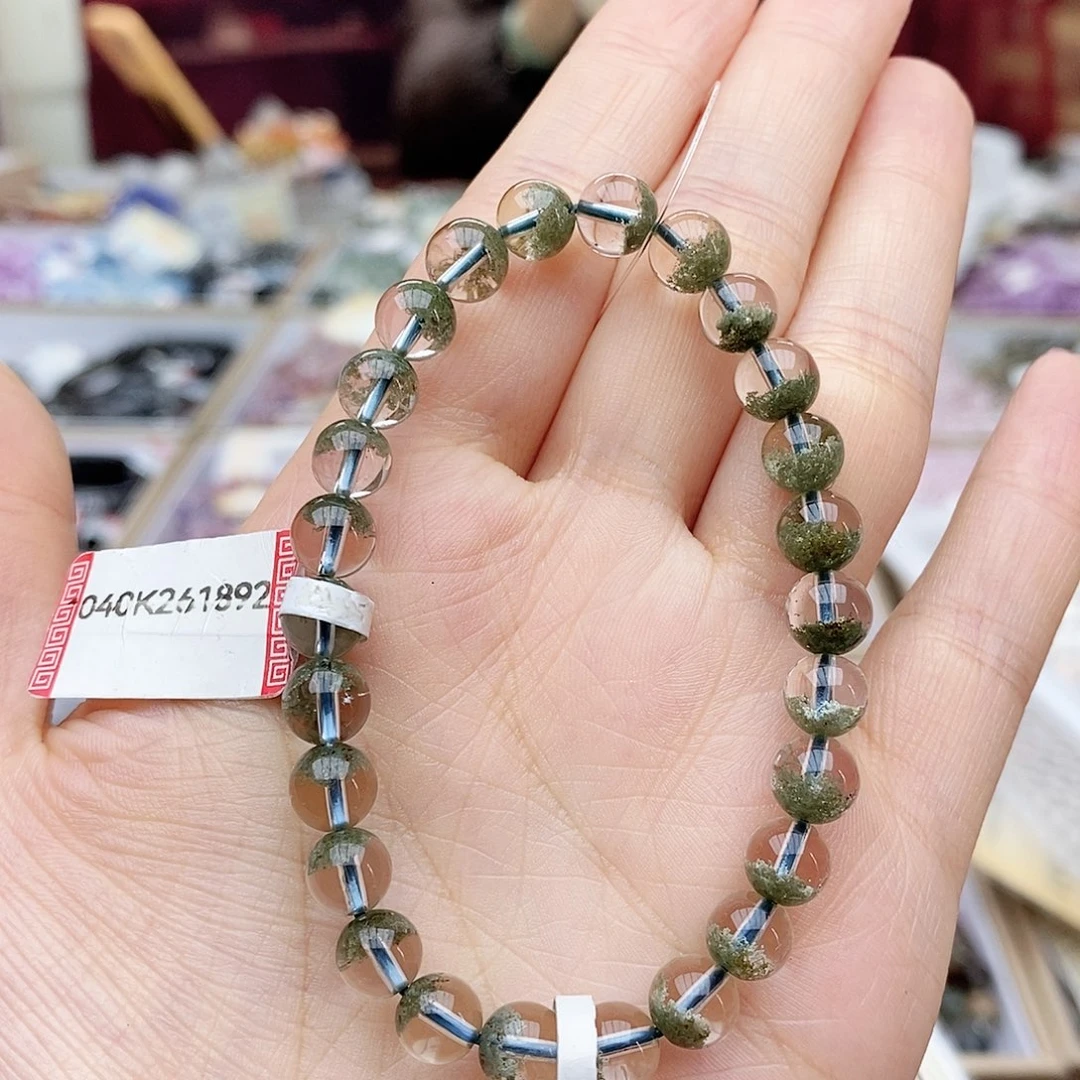 水晶手链未镶嵌V104 绿幽灵 7m+