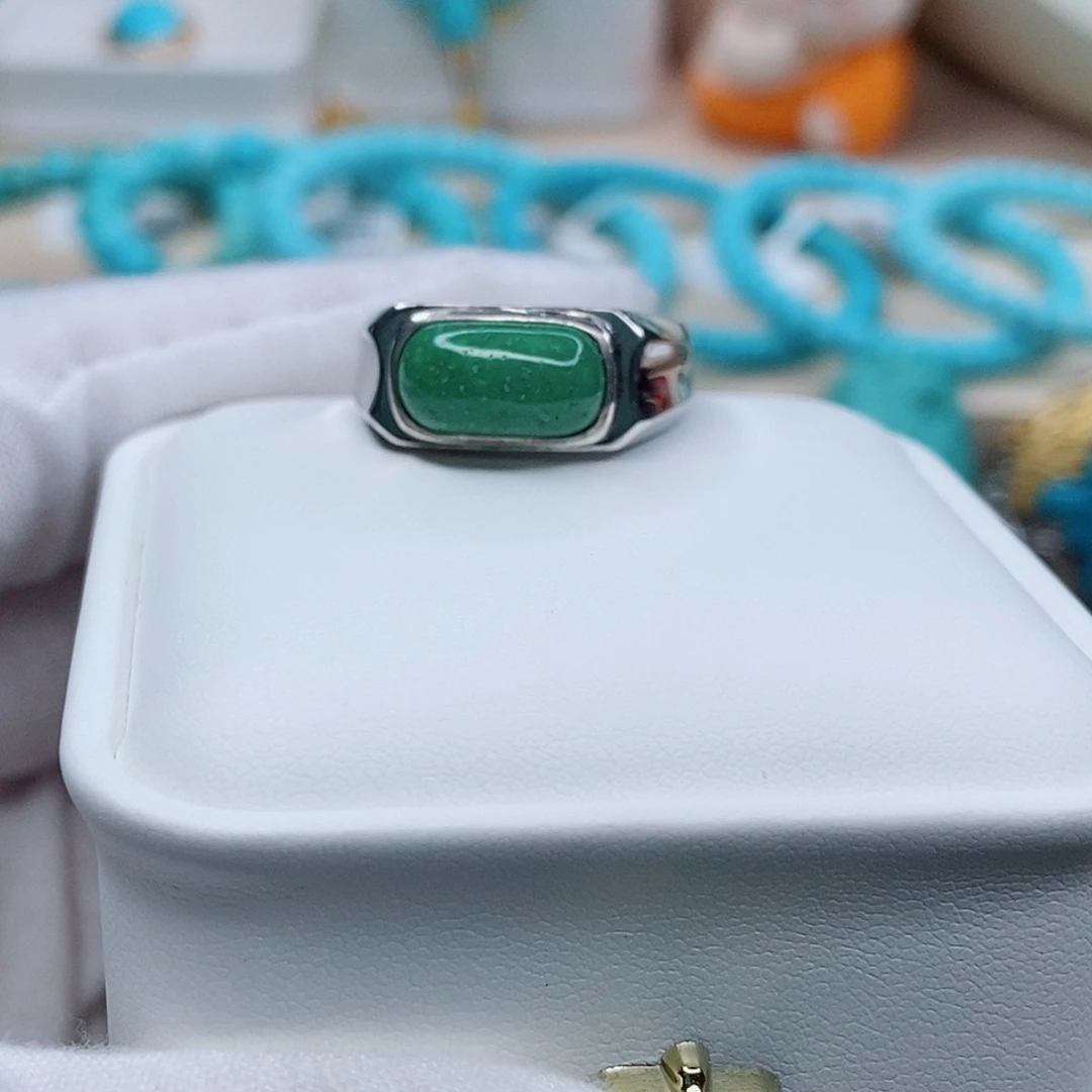 绿松石戒指银S925镶嵌