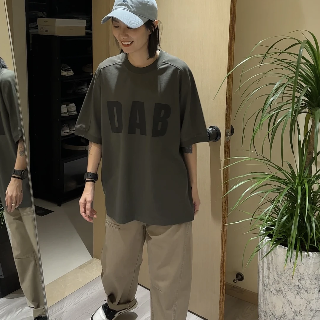 DAB宽松字母印花短袖T恤 D030