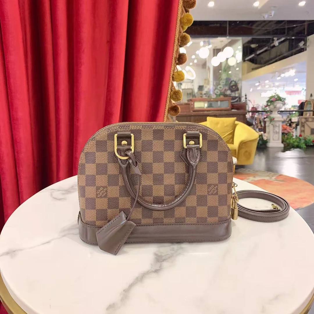 95新 LouisVuitton/路易威登 GGSalma bb贝壳包棕单肩包25217005