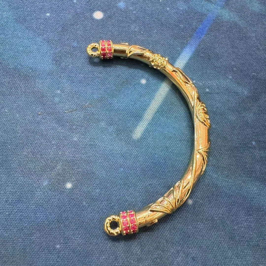 【SG】桃花半镯配件DIY培育红宝