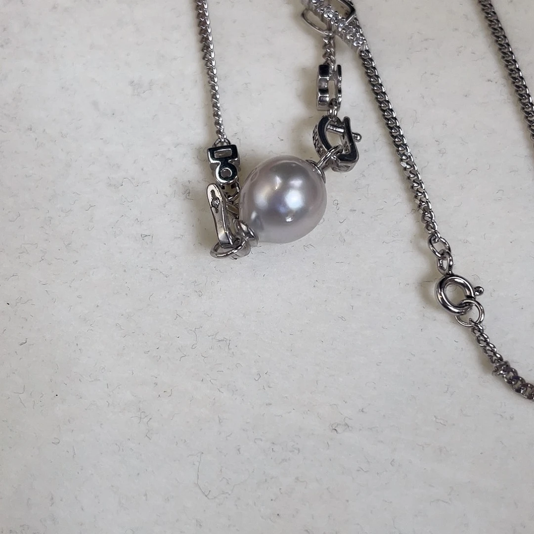 银S925镶嵌海水珍珠项链