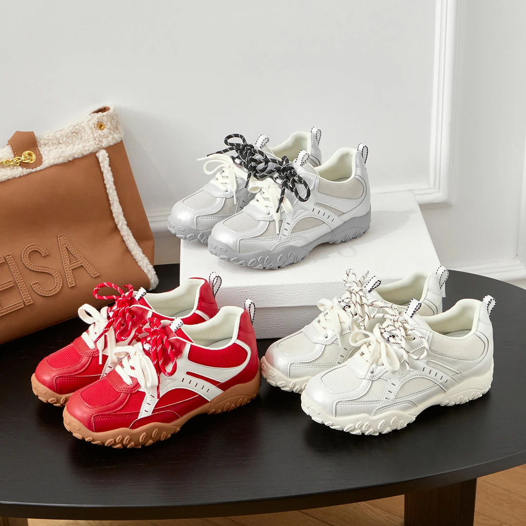 6cm时尚德训鞋女2025新款韩版内增高运动鞋百搭透气休闲厚底鞋