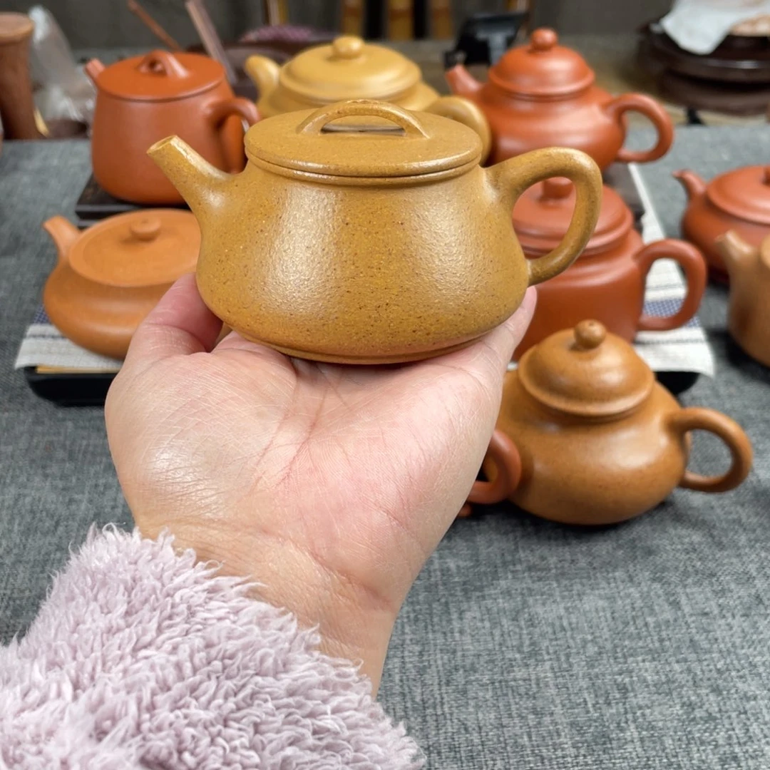 紫砂茶壶黄金段瓦瓢全手30目140