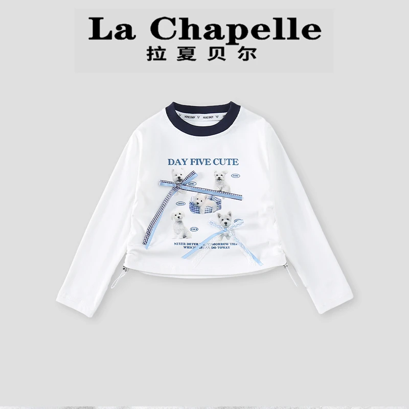La Chapelle【拉夏贝尔】秋季韩版圆领卡通印花儿童T恤LA1934