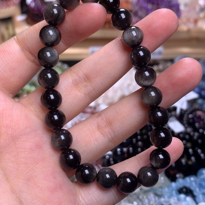 未镶嵌手串水晶8.5银曜石