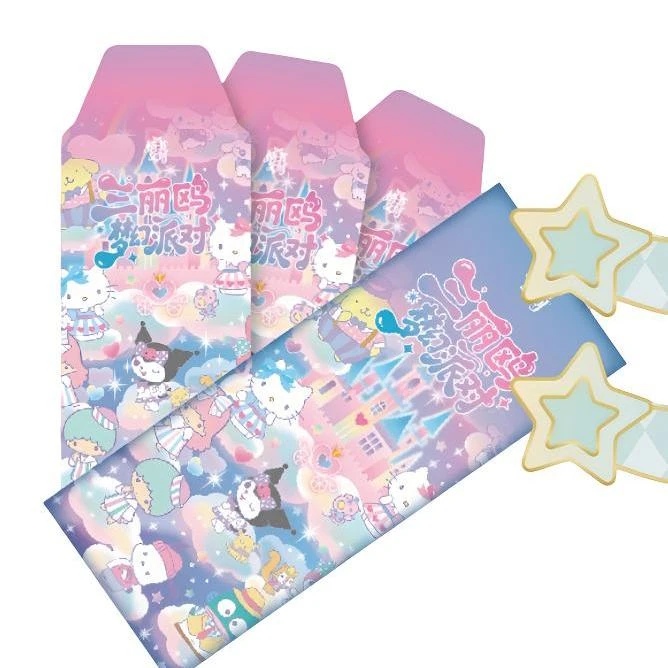 TT【吃吃】情书文创『三丽鸥梦幻派对』拍立得撕撕乐收藏卡牌盲盒周边