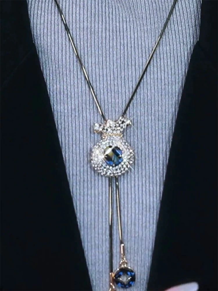 铜合金项链  秋冬钱袋毛衣链女长款2025年新款潮气质时尚大气项链