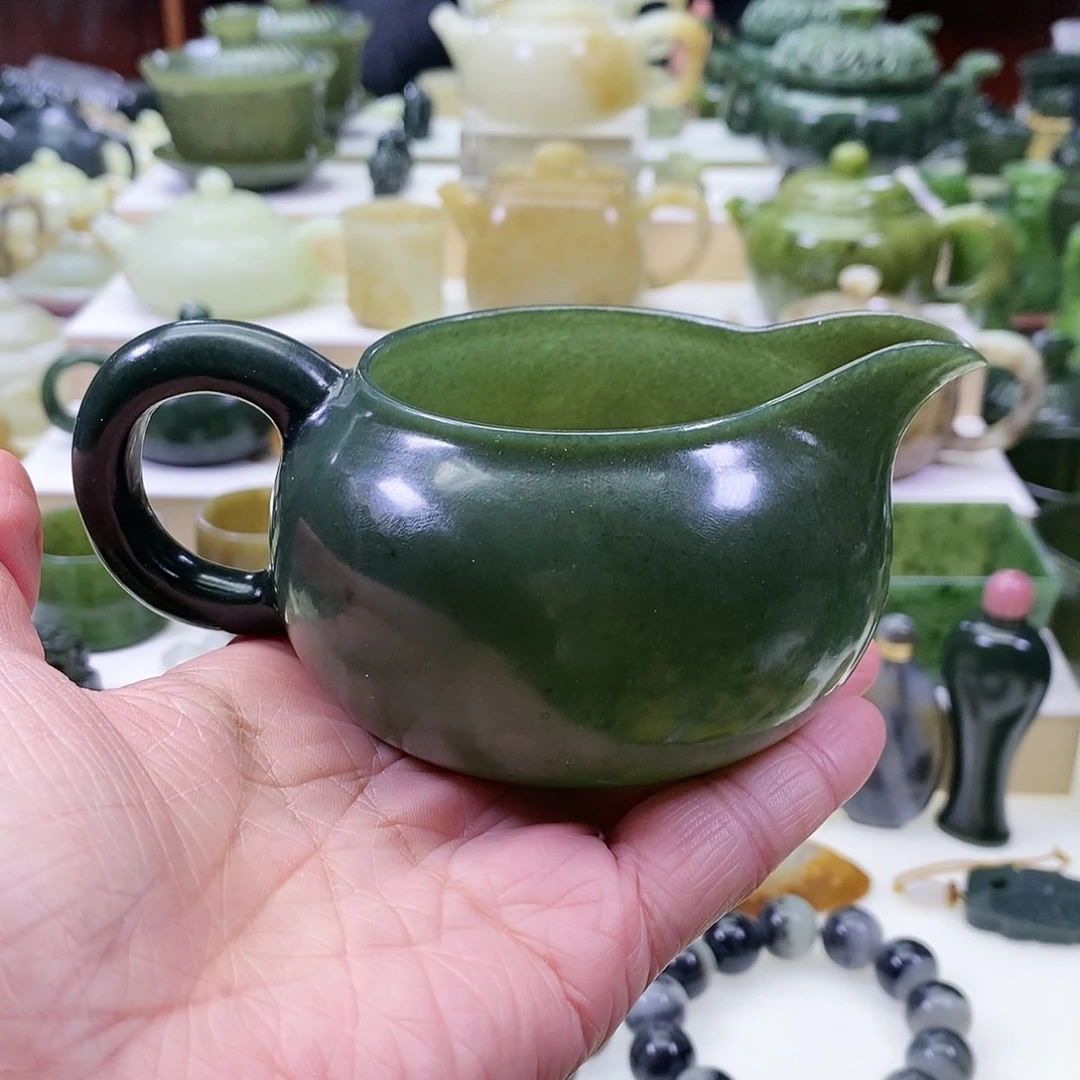 和田玉茶壶未镶嵌蓝*