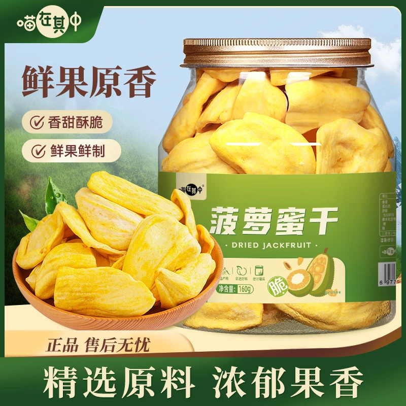 菠萝蜜干水果脆片水果干波罗蜜干休闲零食罐装160g即食