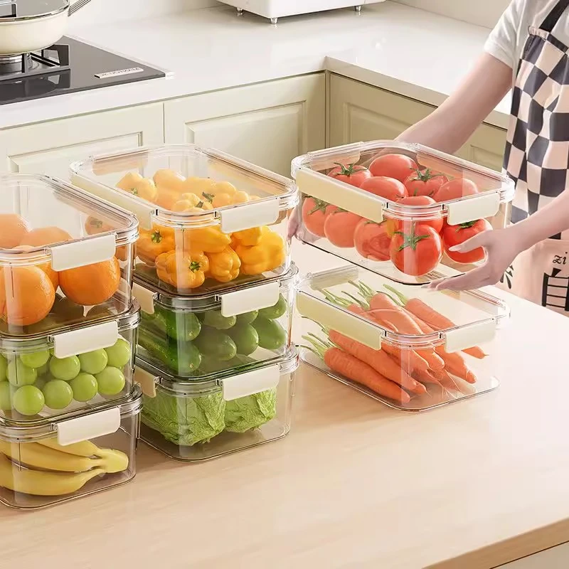 冰箱保鲜盒食品级收纳盒透明密封盒冷冻食物水果蔬菜储物盒整理盒