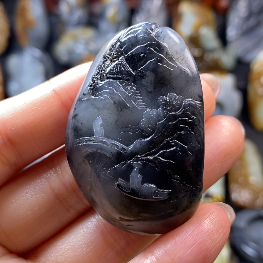 和田玉未镶嵌挂件