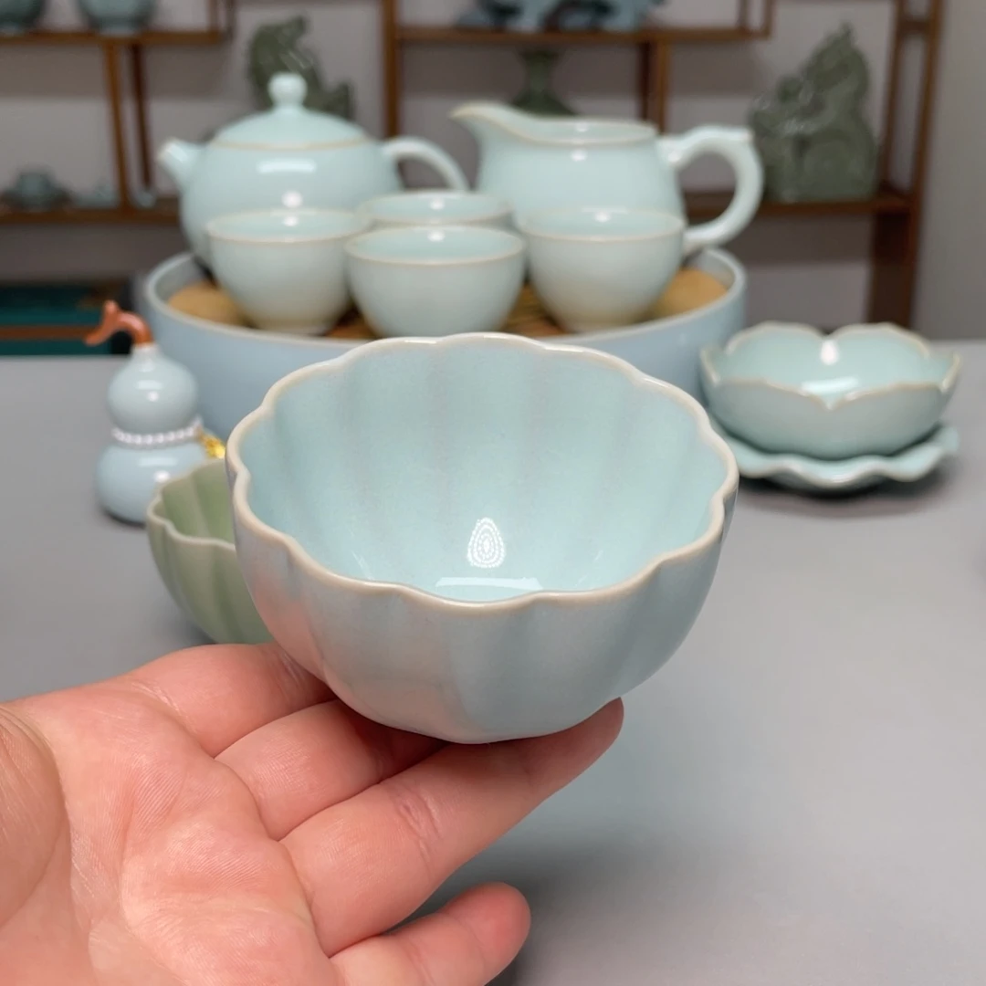 早***睡瓷花瓣杯带礼盒