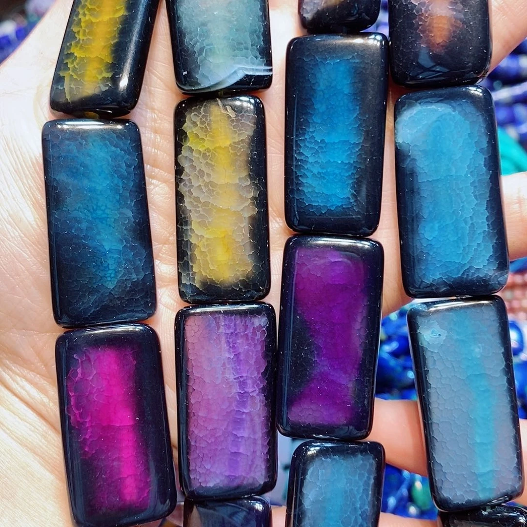 玛瑙/玉髓配珠天然双色玛瑙无事牌一条20✖️40mm