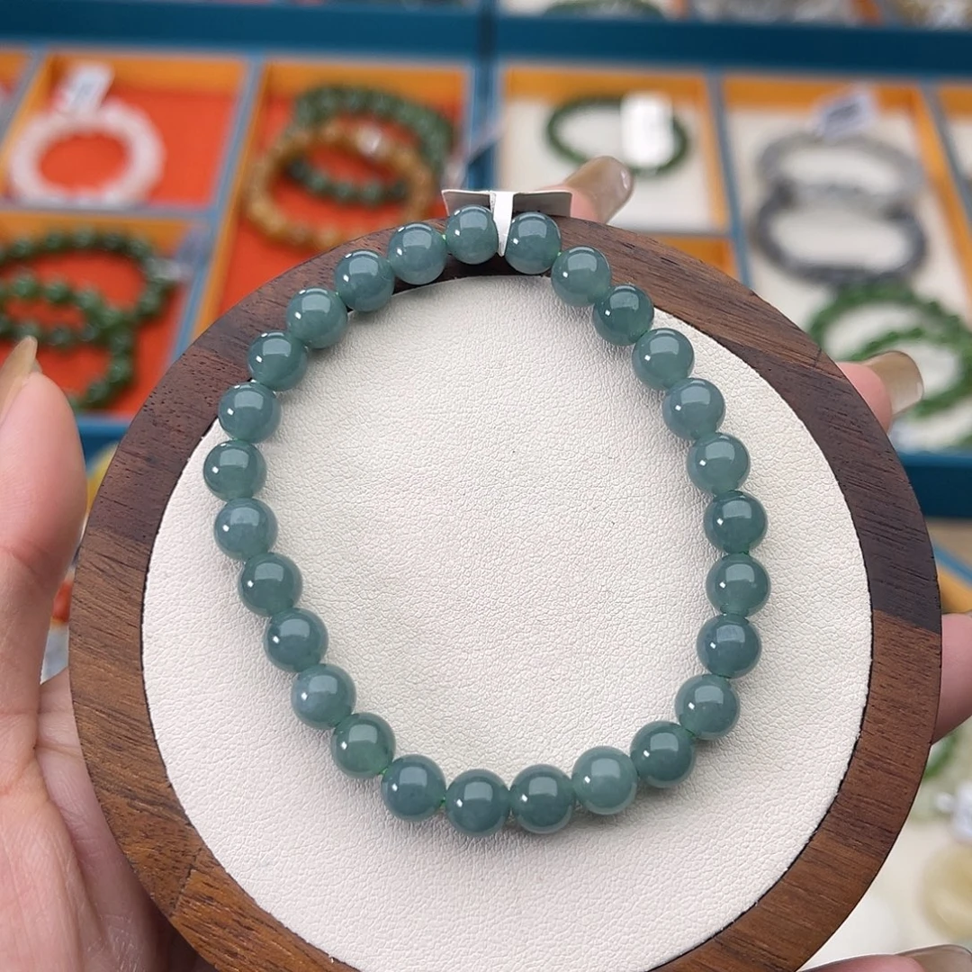 翡翠未镶嵌手串A13卡6.8