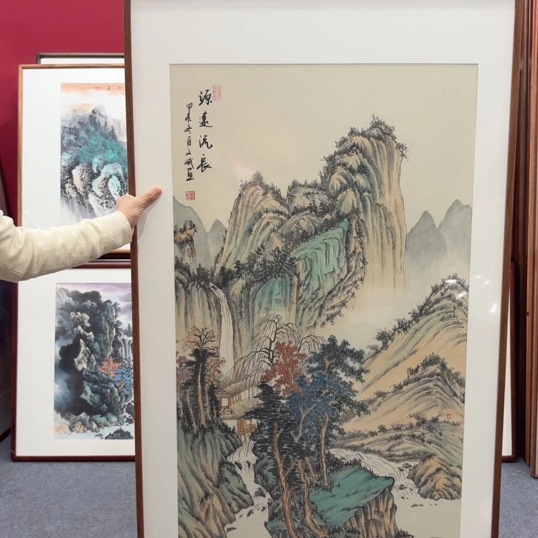 国画莒**王带框绘画作品