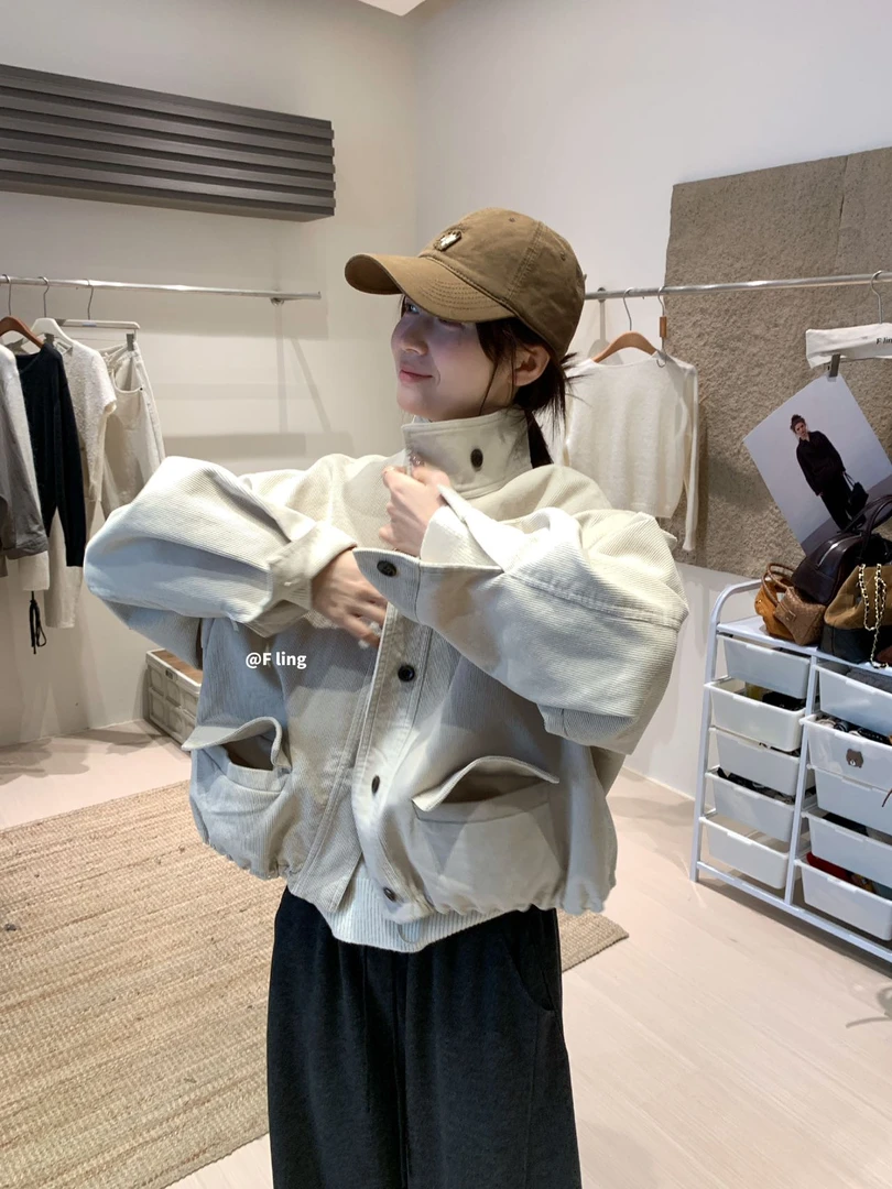 【芳龄F.LING】酱巧 灯芯绒休闲短外套静奢风FL01161