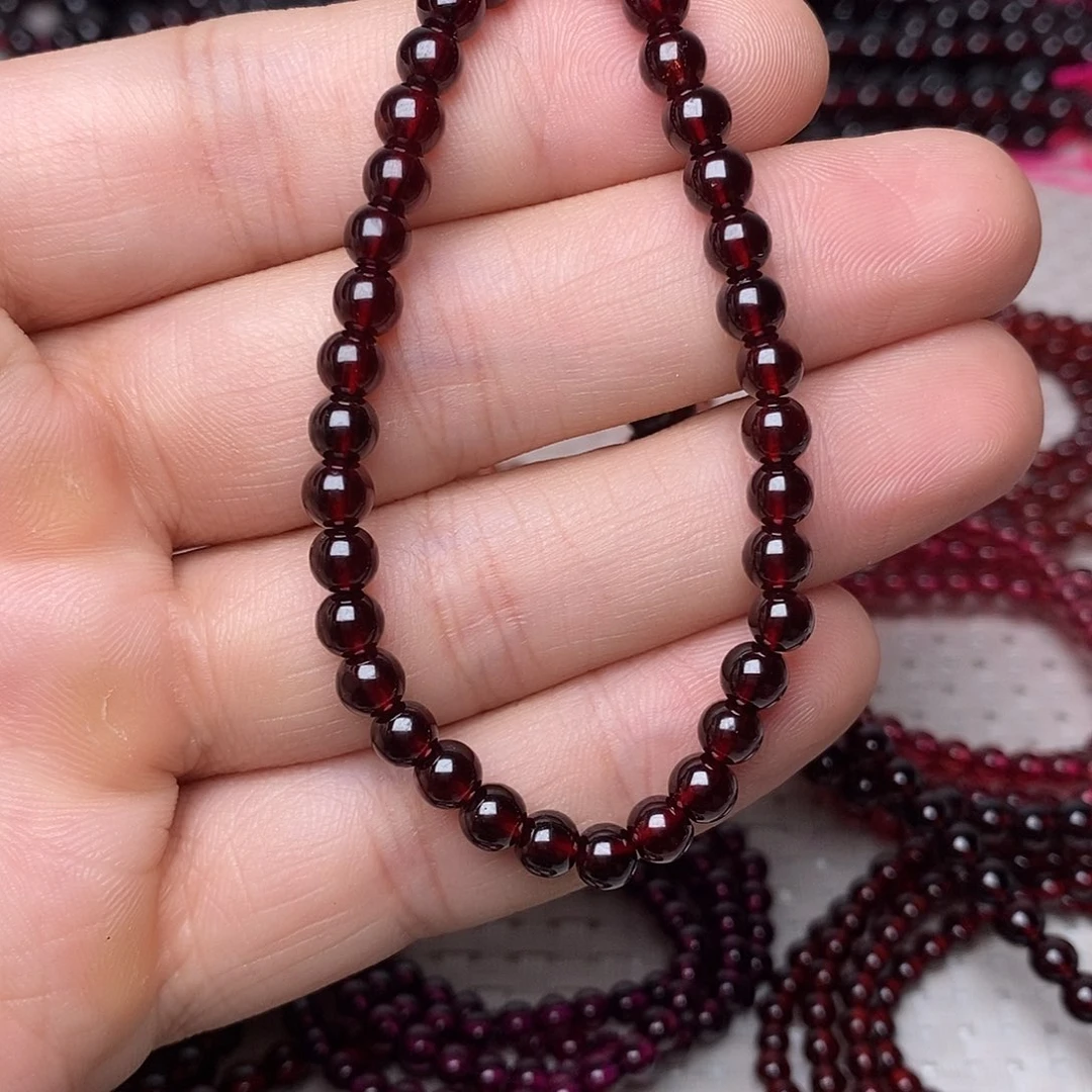 7***后石榴石未镶嵌手链卡5酒红