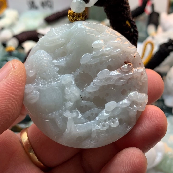 翡翠未镶嵌颈饰保真天然a货翡翠