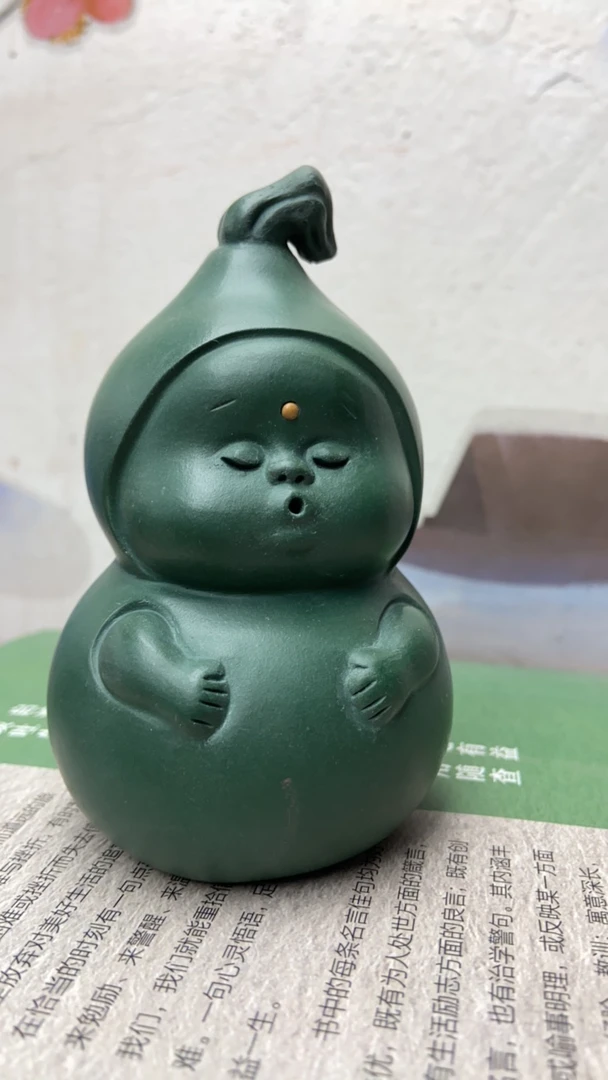 宜兴紫砂茶宠暴富可爱葫芦娃手工香插