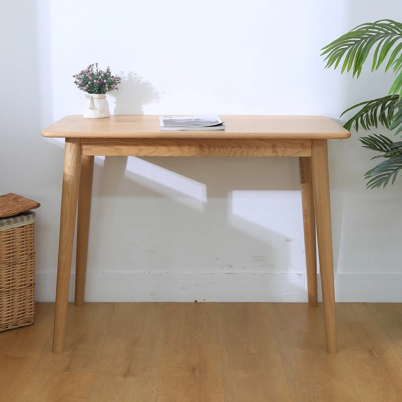 【红橡木】90*50*高75cm书桌【斜腿】纯实木窄书桌【木蜡油】
