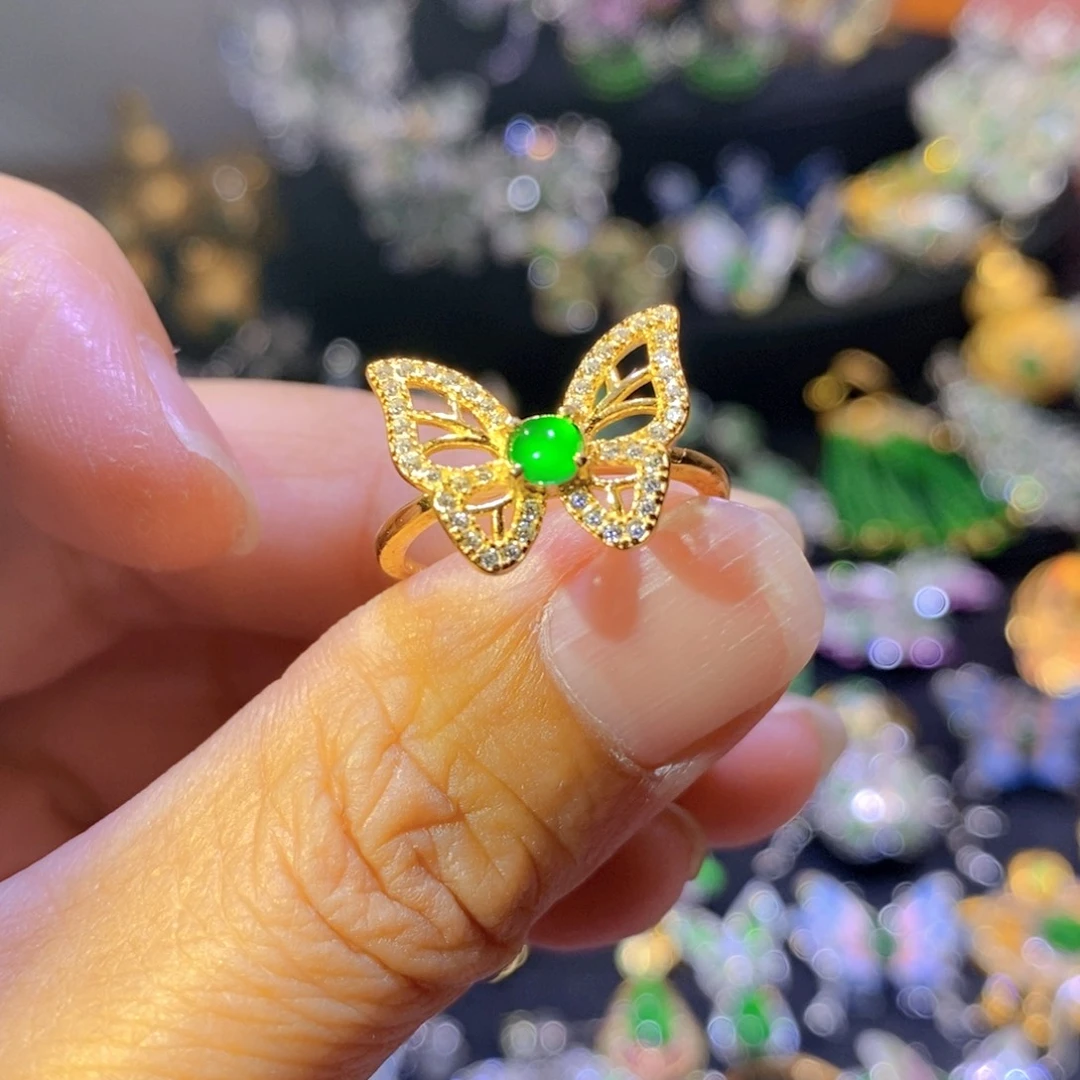 翡翠银S925镶嵌颈饰天然翡翠
