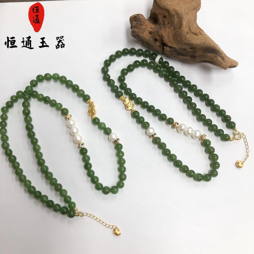 碧玉加葫芦项链多样性发一规格约6mm-y 1-1180