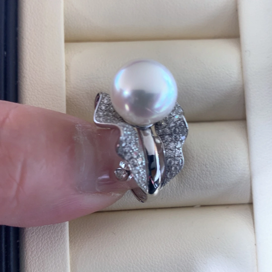 海水珍珠戒指银S925镶嵌