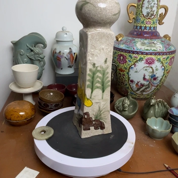 紫砂花瓶瓷器瓷器