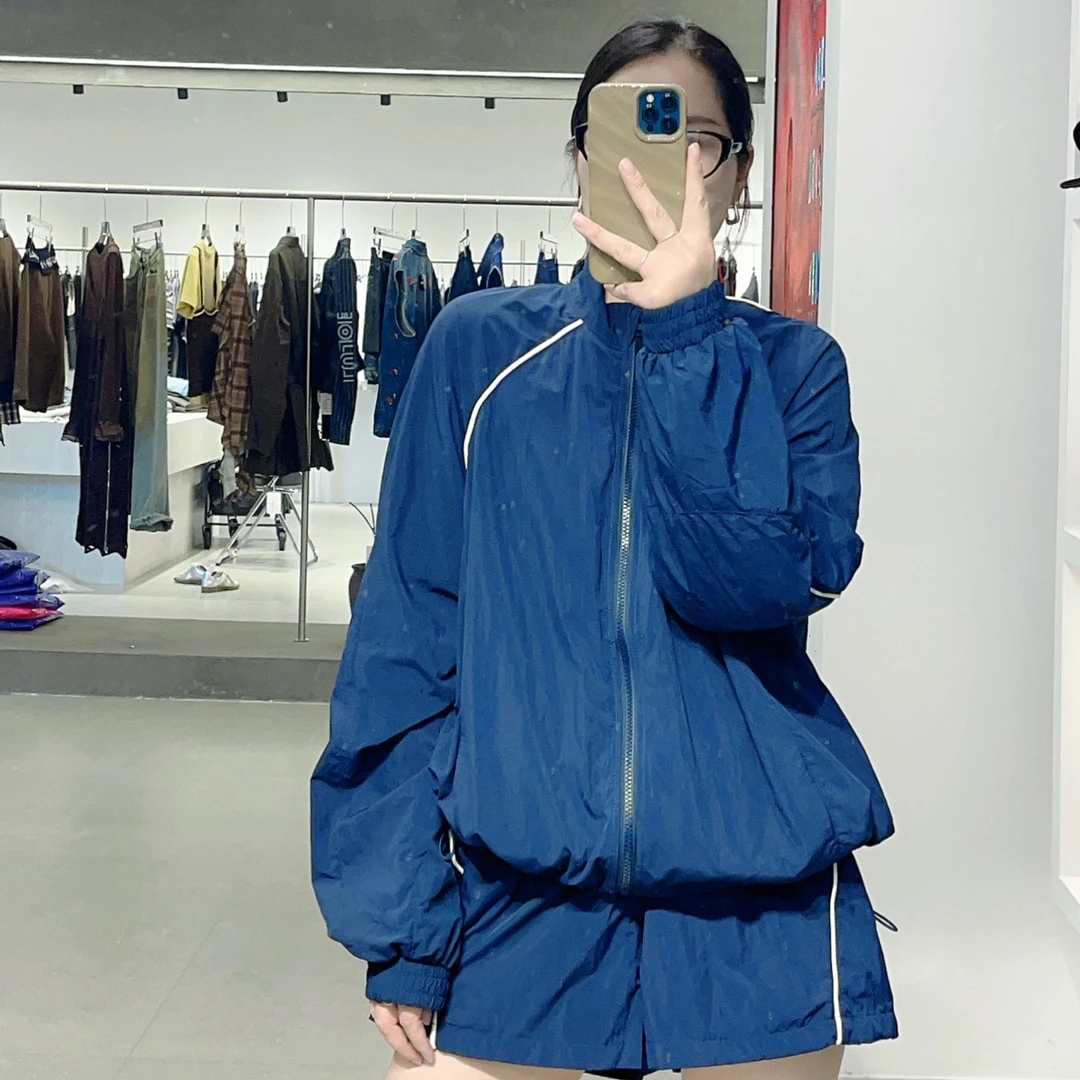 JIAODIAN女士轻盈版立领宽松休闲夹克短款套装