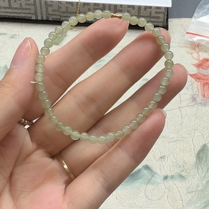 手链18K金镶嵌和田玉48