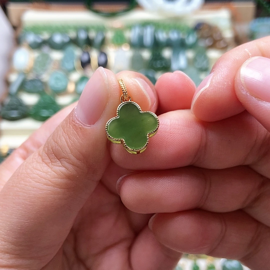 吊坠(不含链)银S925镶嵌和田玉