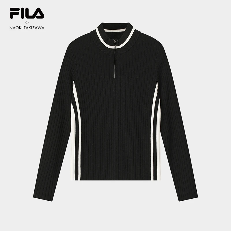 【气质优雅】FILA/斐乐女士冬季新款时尚弹力修身编织衫F11W542401F