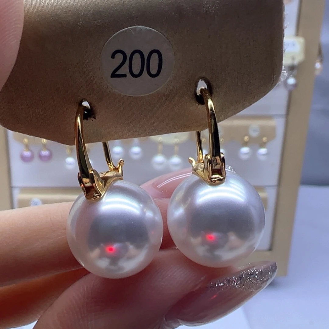 银S925镶嵌淡水珍珠耳饰