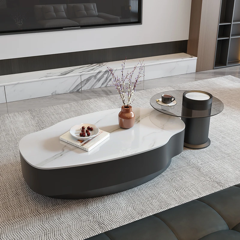 异形茶几轻奢现代简约岩板芒果茶几客厅家用大户型意式极简高级感