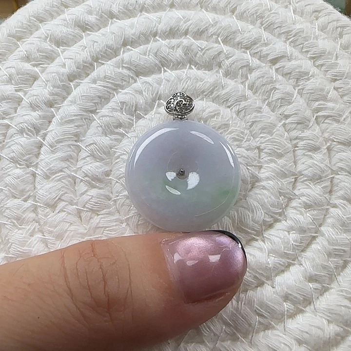 翡翠未镶嵌颈饰春彩平安扣