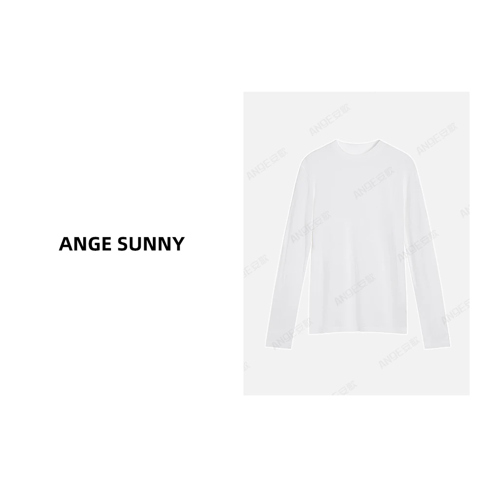 ANGE SUNNY【ROW极简长袖T恤】天丝匹马棉混纺拉绒工艺颗粒感上衣