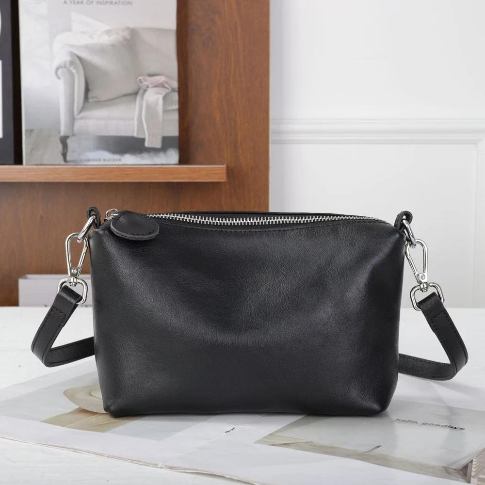 真皮自然摔小包包女新款时尚斜挎包韩版小众百搭小方包腋下包