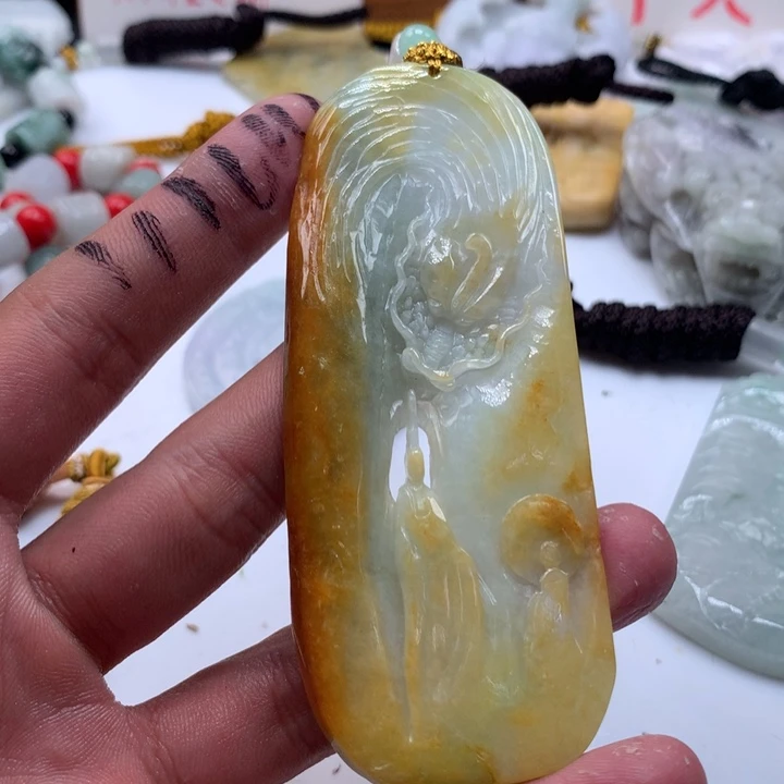 颈饰未镶嵌翡翠保真天然a货翡翠