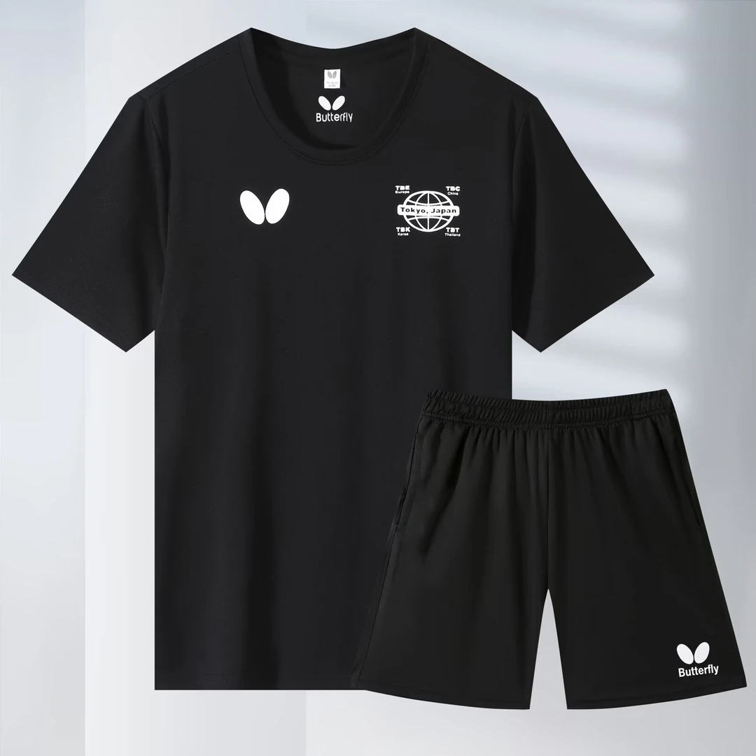 夏季新款蝴蝶Butterfly乒乓球服男速干短袖运动透气上衣日常训练