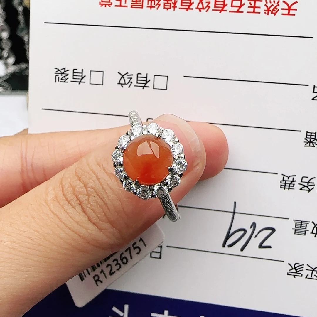 银S925镶嵌戒指翡翠戒指