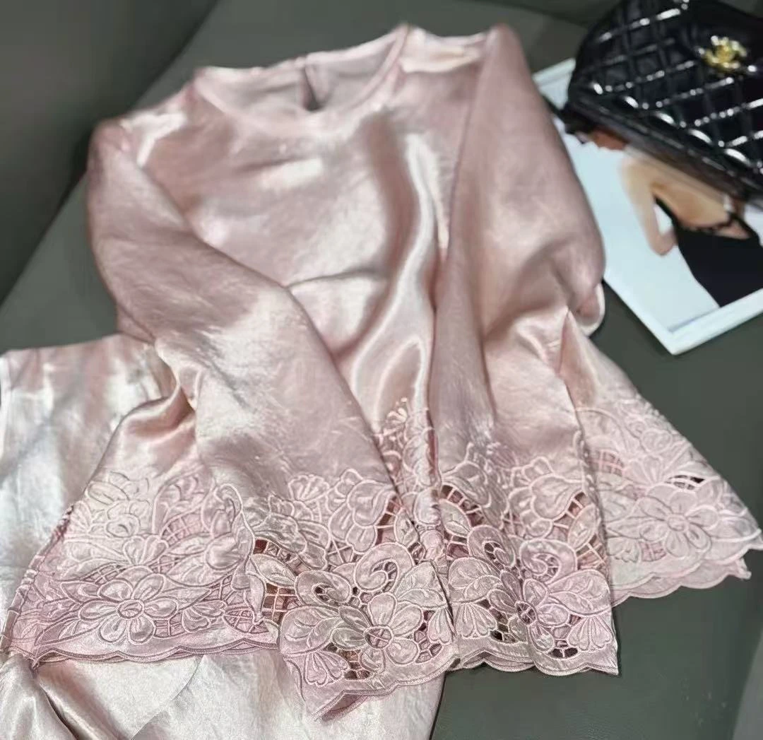 【浮世花】轻奢高级感气质时尚优雅女装上衣打底2025C18331金金