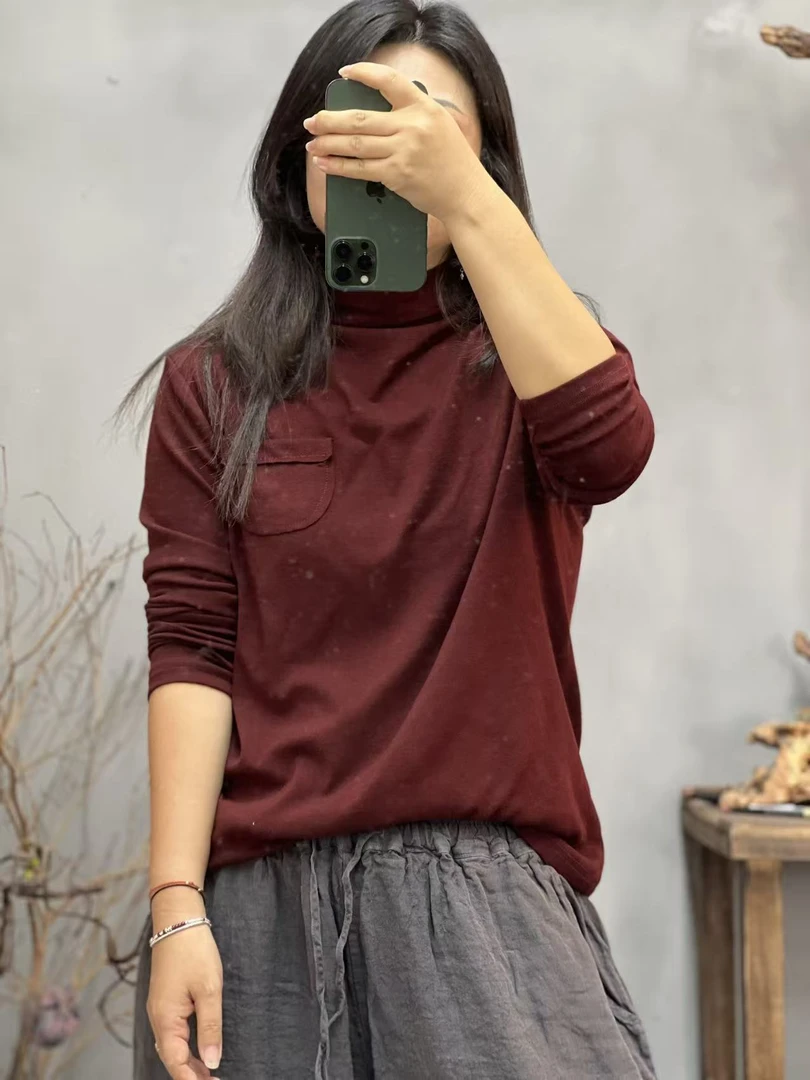 G15 秋季新品打底衫简约百搭休闲女士上衣 胸围108长59