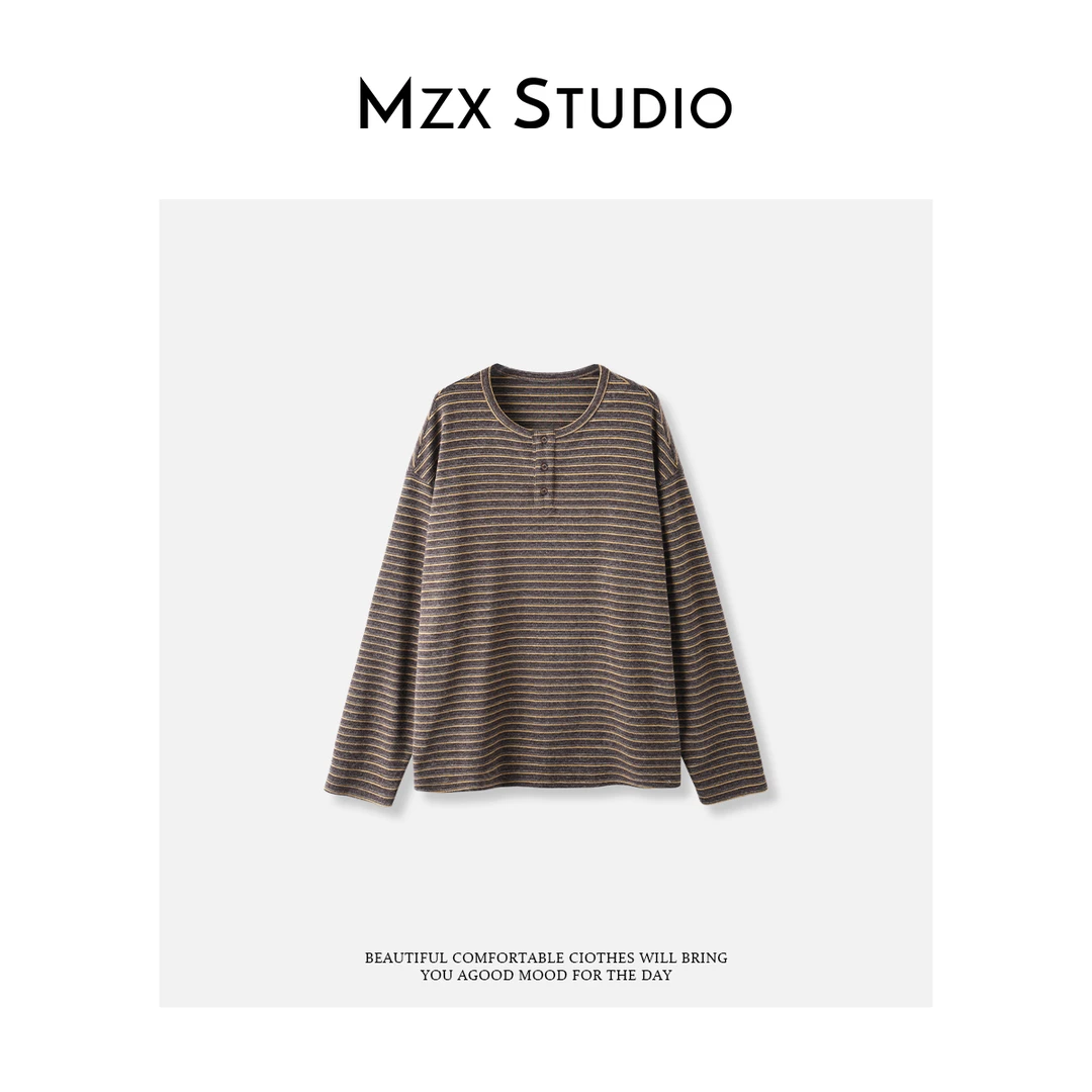 MZX 秋季复古感经典条纹撞色长袖上衣 SY10555-Q