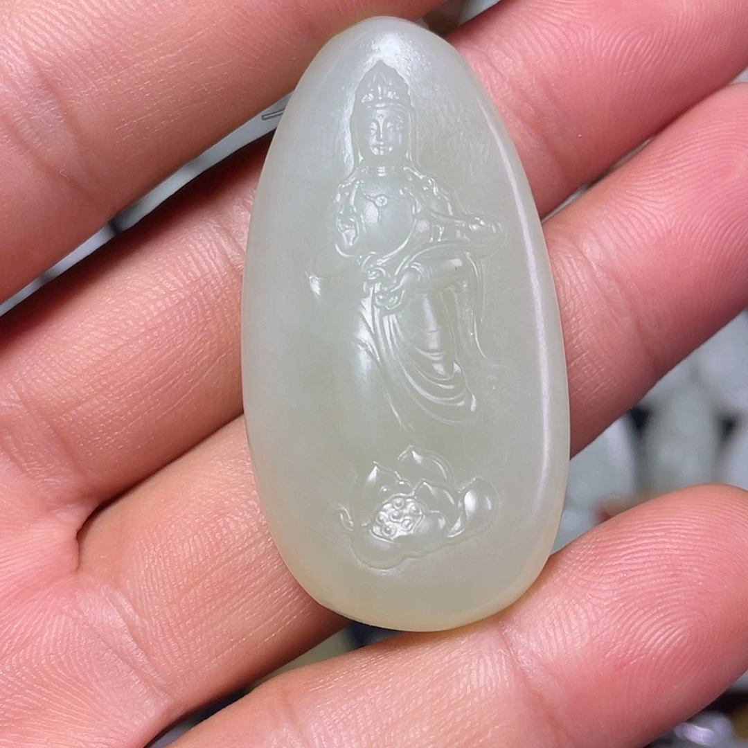 牧***风和田玉未镶嵌颈饰吊坠