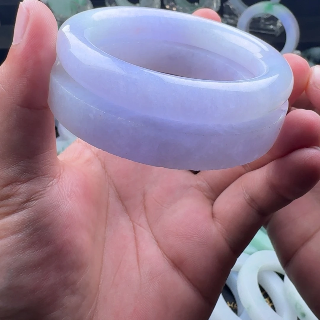 未镶嵌手镯定制翡翠冰紫