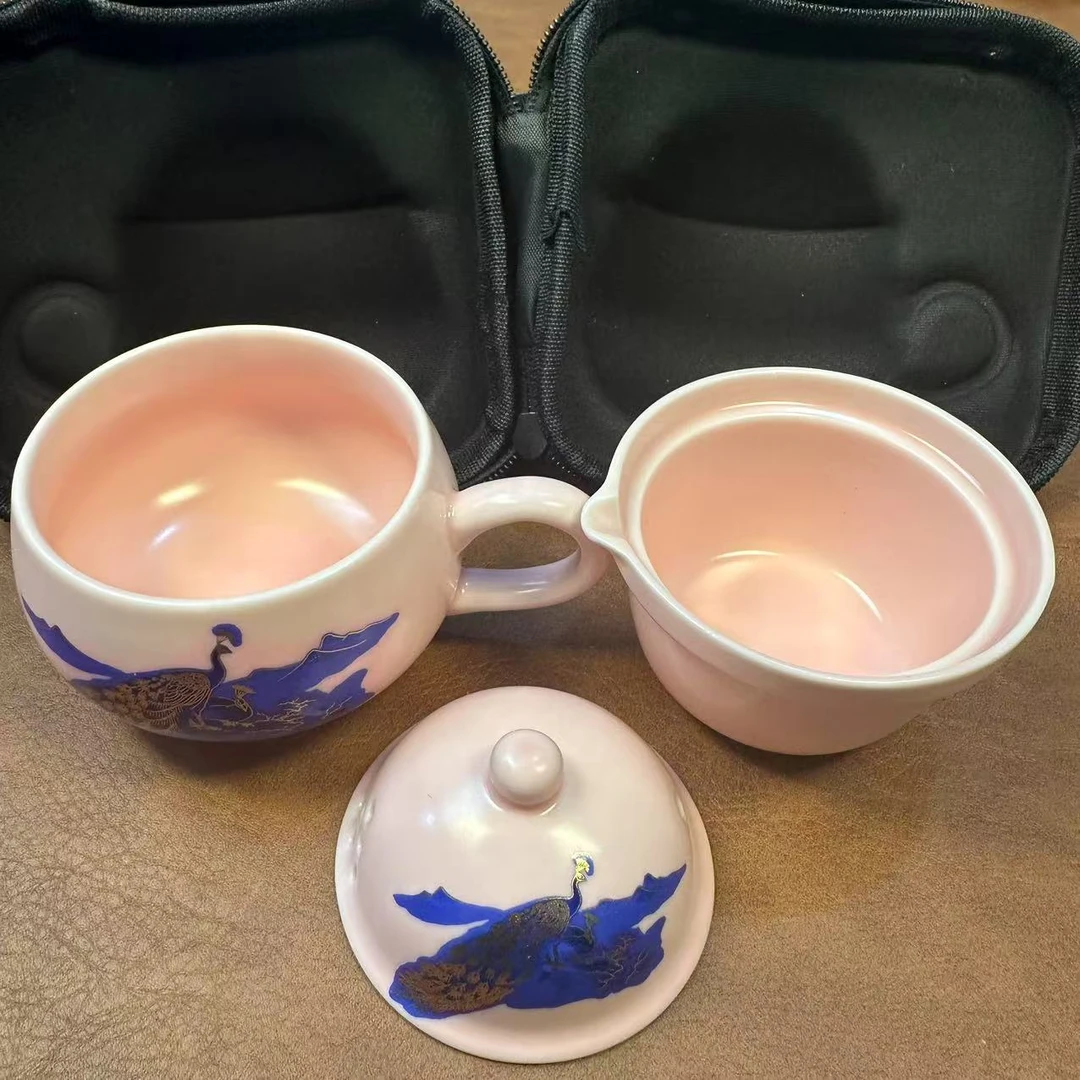 孔雀变色粉汝一人饮一壶一杯便携快客套组-ZH973
