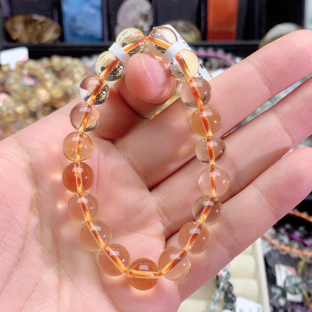 水晶手链未镶嵌巴西黄水晶手链10+