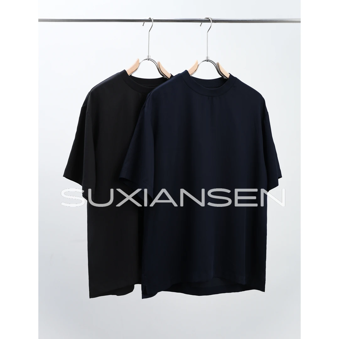 【大头叔叔】夏季透气凉感莱赛尔亲肤休闲慵懒宽松廓形短袖DDT2193